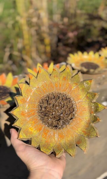 Clay Sunflower Wall Hanging