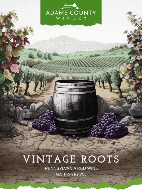 bottle of Vintage Roots wine