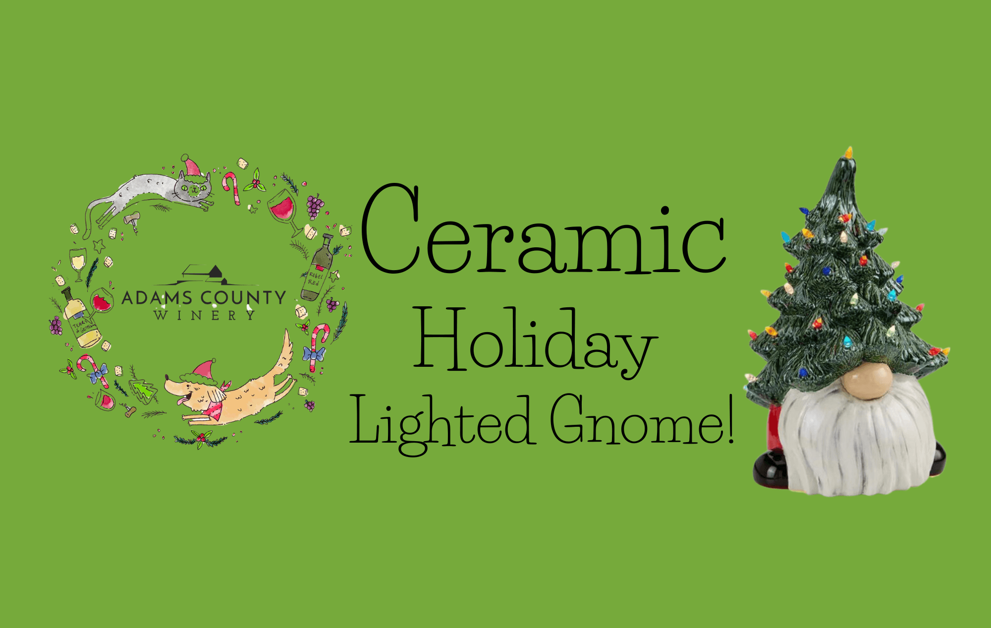 Ceramic Lighted Gnome Workshop