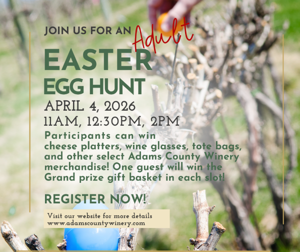 Easter eggs on bare grapevines