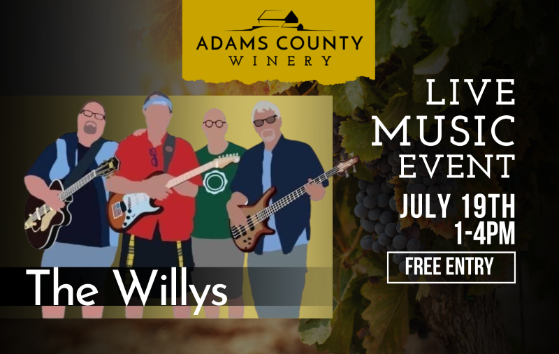 Animated image of the Willys members with event details listed.