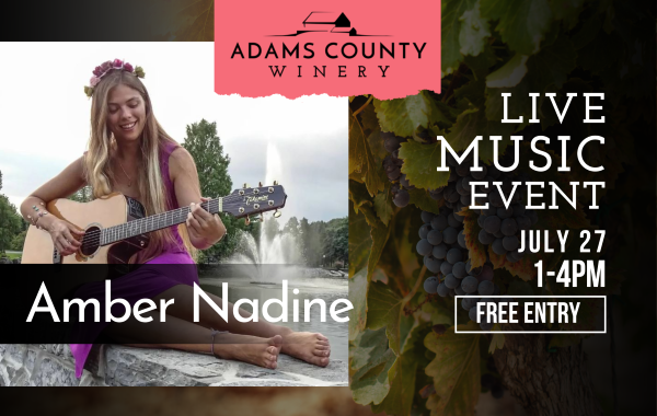 aMBER nADINE PLAYING GUITAR WITH EVENT DETAILS LISTED