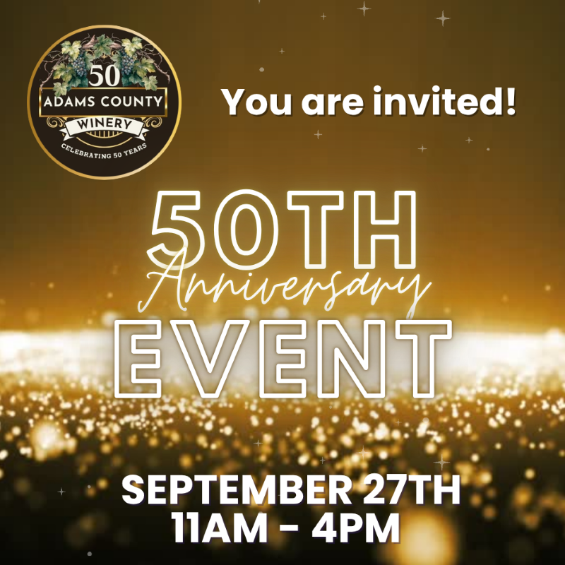 fireworks in gold and a layer of gold sparkles with 50th Anniversary EVENT noted