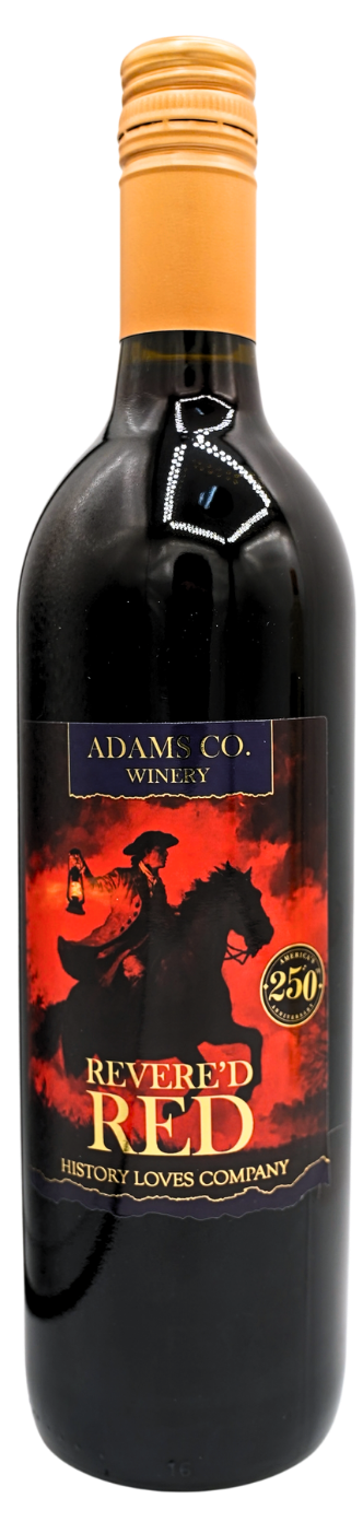 Revere'd Red America 250 PA250 patriotic red wine bottle from Adams County Winery